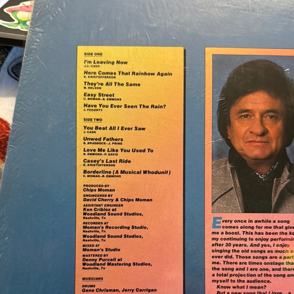Johnny Cash Rainbow Vinyl Record - Picture 4 of 4